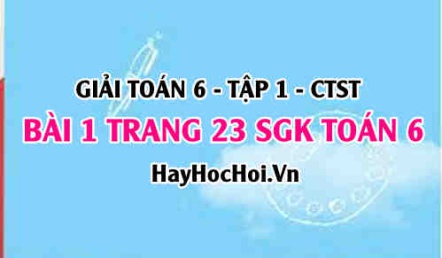 Giải bài 1 trang 23 Toán 6 Tập 1 SGK Chân trời sáng tạo